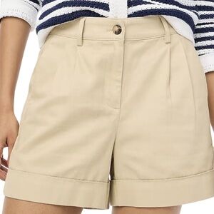 J Crew Khaki Pleated Chino Shorts 4" Inseam Women’s Sz 12